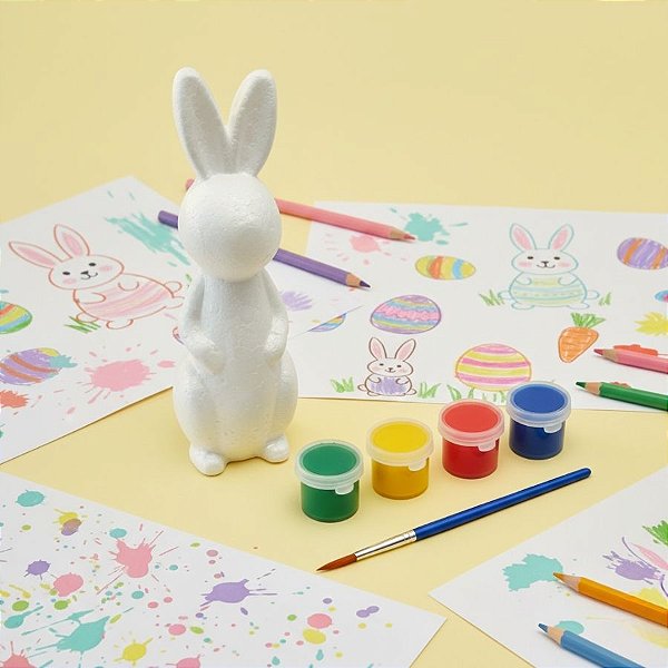 Coelho para Pintar com Tinta e Pincel - 15cm - 1 unidade - Rizzo