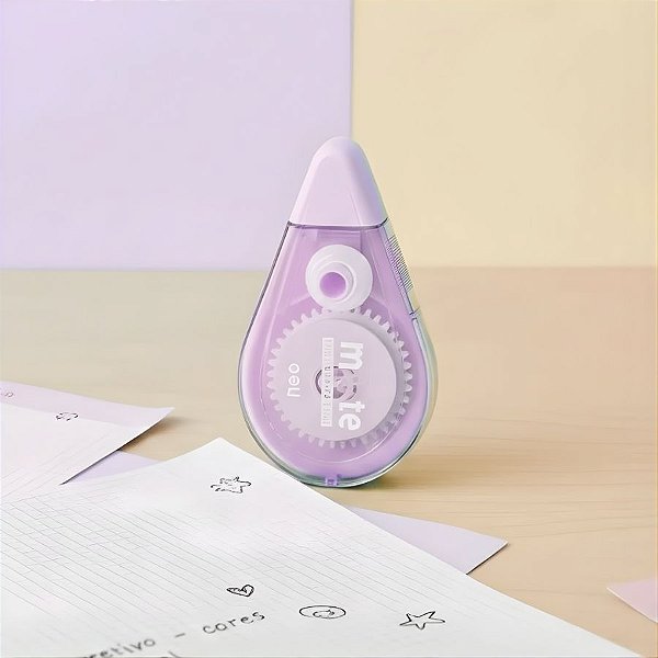 Corretivo em Fita Silencioso MUTE - Roxo -  5mmx12m - 1 unidade - Deli - Rizzo