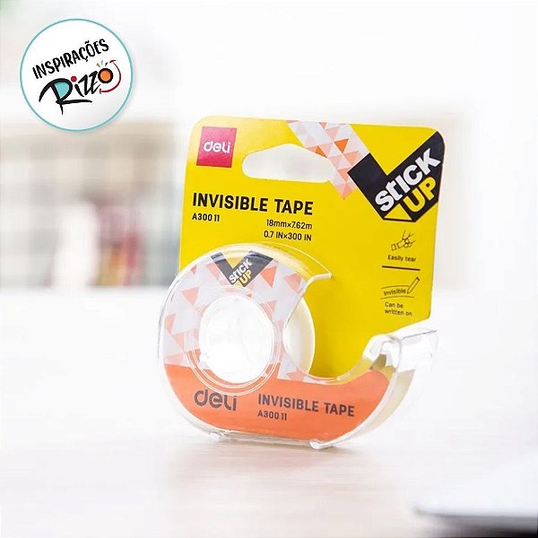 Fita Invisível com Suporte - 18mm x 7,62m - 1 unidade - Deli - Rizzo