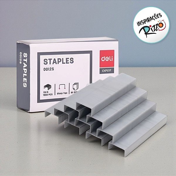 Grampo Aço Galvanizado - Tamanho 26/6 - Caixa - 20000 unidades - Deli - Rizzo