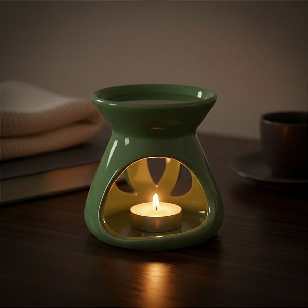 Rechaud Aromatizador de Ambiente - Verde - 6,5x6cm - 1 unidade - Rizzo