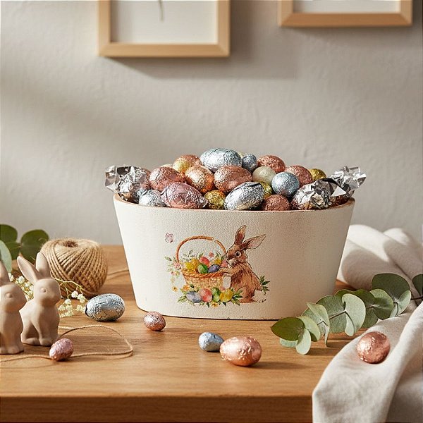 Cachepot Páscoa de Madeira - 31cm - 1 unidade - Cromus - Rizzo