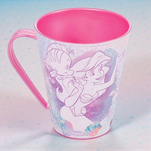 Caneca Plástico De Colorir Ariel - 360ml - Disney Original - 1 unidade - Plasútil - Rizzo