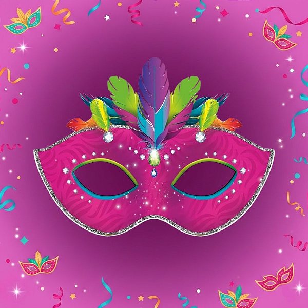 Painel Decorativo de Carnaval - Máscara Rosa - 46x62cm - 1 unidade - Regina - Rizzo