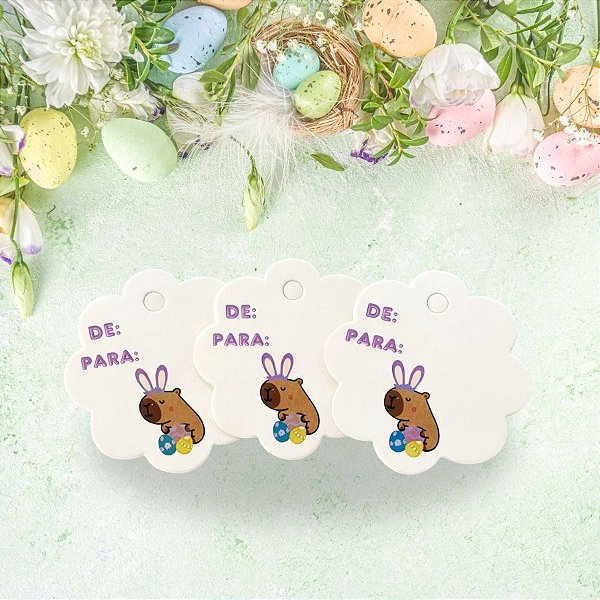 Tag Capipascoa "De Para" com Sisal - Ref. 2514 - 5x5cm - 10 unidades - Stickr - Rizzo