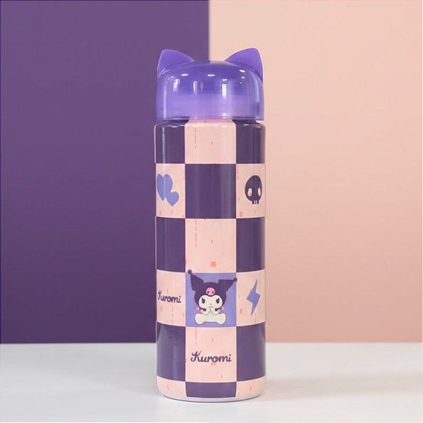 Garrafa de Plástico Lúdica - Kuromi - Hello Kitty - 500ml - 1 unidade - Plasútil - Rizzo