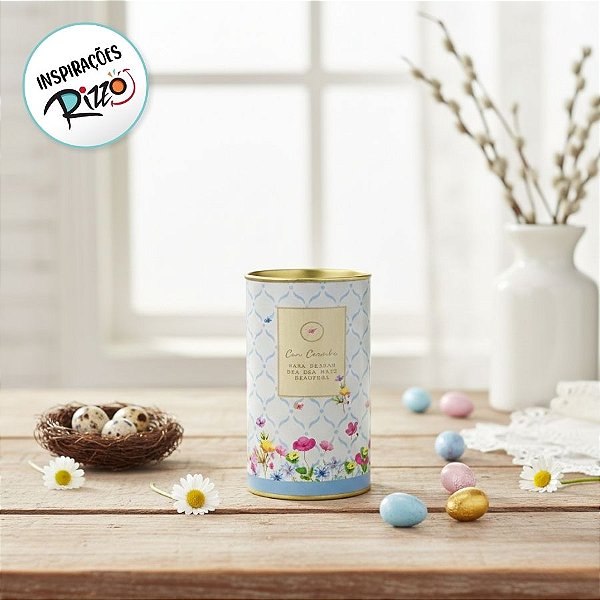 Lata Rígida Para Ovos de 250g - Florens - Azul - 9x16cm - 1 unidade - Cromus - Rizzo