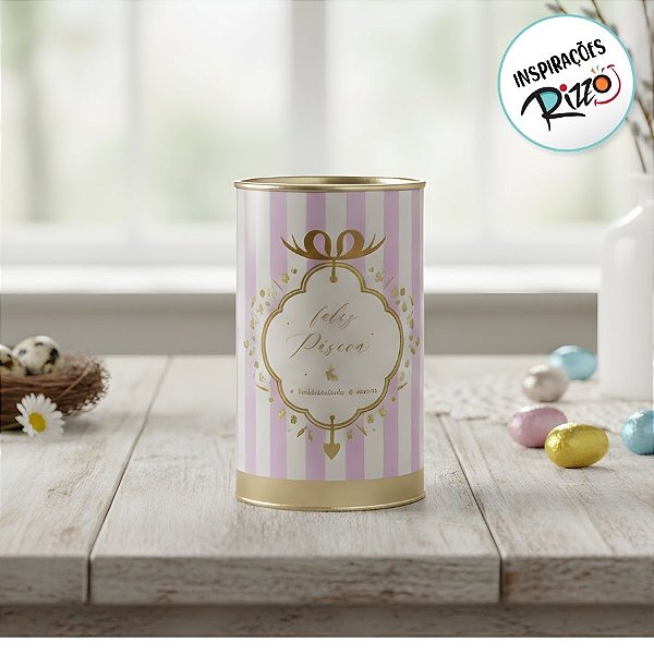 Lata Rígida Para Ovos de 350g - Quinn - Lilás - 10x18cm - 1 unidade - Cromus - Rizzo