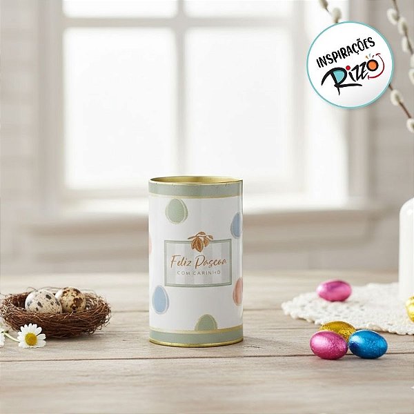 Lata Rígida Para Ovos de 250g - Tonal - Verde - 9x16cm - 1 unidade - Cromus - Rizzo