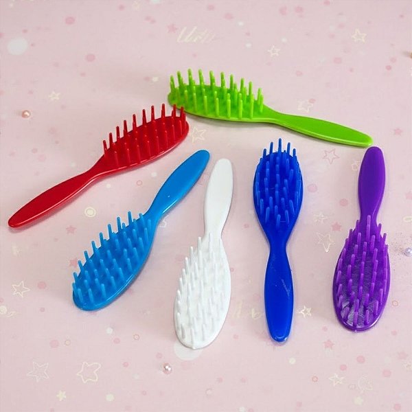 Mini Brinquedo Escova de Cabelo - Sortido - 7,5cm - 6 unidades - Rizzo