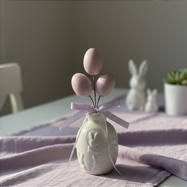 Pick Decorativo de Páscoa - Ovos - Lilás -15cm  - 1 unidade - Rizzo