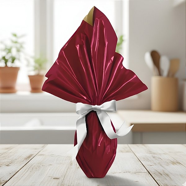 Folha Poli Dupla Face Metalizada - 69x69cm - Borgonha/Ouro - 5 unidades - Rizzo