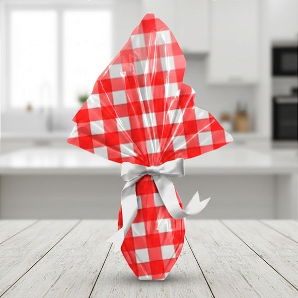 Papel Seda - 50x70cm - Xadrez Vermelho - 50 unidades - Rizzo