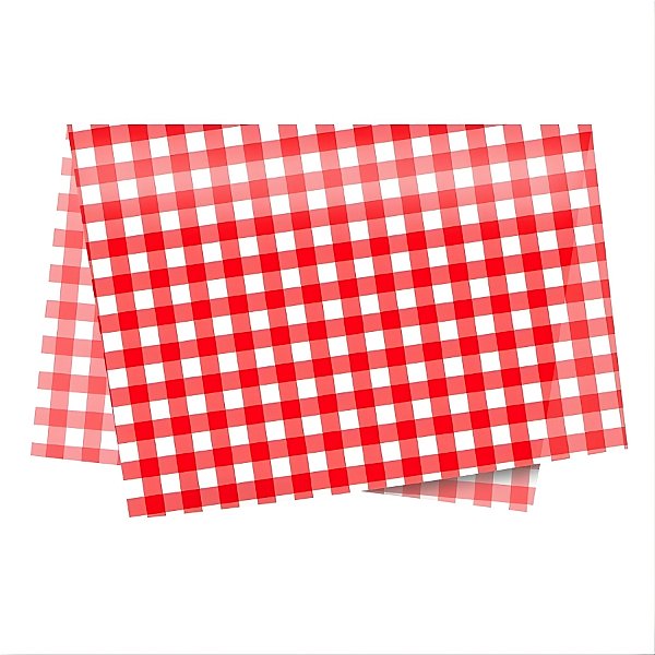 Papel de Seda - 50x70cm - Xadrez Vermelho - 50 unidades - Rizzo