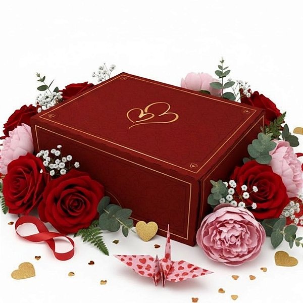 Caixa 6 Doces Retangular - Toque de Amor - 13x9x4,5cm - 5 unidades - Regina - Rizzo