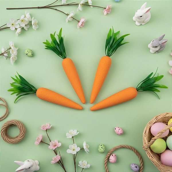 Cenouras Decorativas Lisa - 9,5cm - 4 unidades - Rizzo