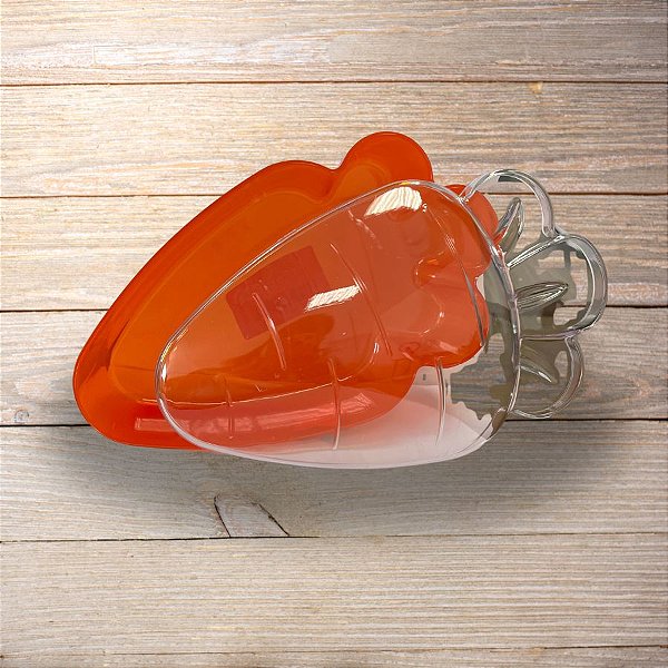 Caixa Acrílica Cake Box Cenoura - Bicolor Transparente - 750 mL - 1 unidade - BlueStar - Rizzo