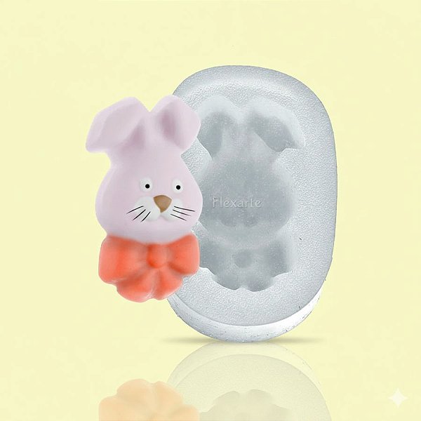 Molde de Silicone Coelho Engravatado Ref. 11 Flexarte Rizzo Confeitaria