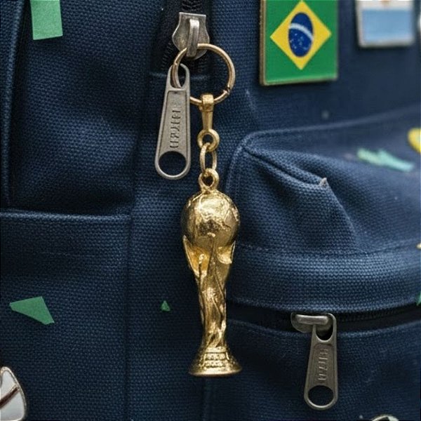 Chaveiro Troféu da Copa do Mundo - Dourado - 4,5cm - 1 unidade - Rizzo