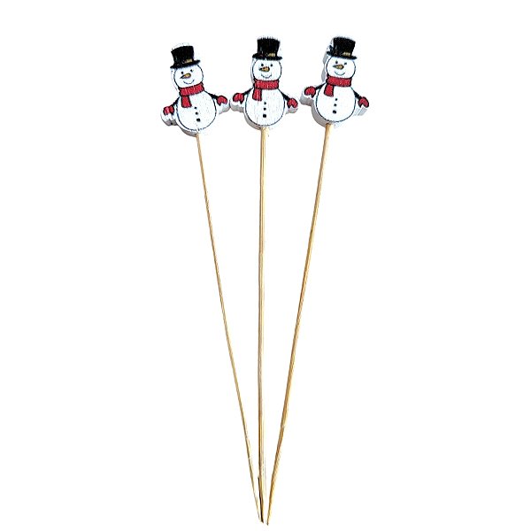 Pick Decorativo de Natal - Boneco de Neve - 12cm - 20 unidades  - Rizzo