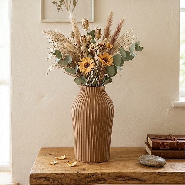 Vaso Decorativo - Romano - Bege - 18cm - 1 unidade - Rizzo