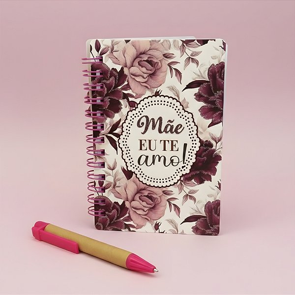 Bloco de Anotações com Caneta - 50 Folhas - Mãe Eu Te Amo - 8,5x12,5cm - 1 unidade - Rizzo