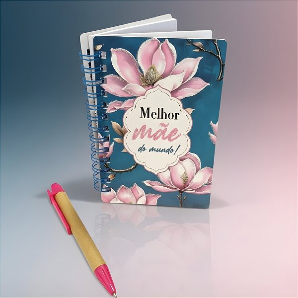 Bloco de Anotações com Caneta - 50 Folhas - Melhor Mãe do Mundo - 8,5x12,5cm - 1 unidade - Rizzo
