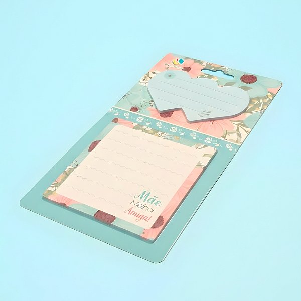 Bloco de Anotações Autoadesivo - Ciano - Mãe Melhor Amiga - 7x7cm - 1 unidade - Rizzo