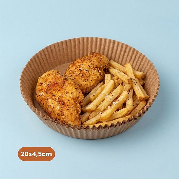 Forro de Papel Antiaderente Redondo para Airfryer - 20x4,5cm - 25 unidades - Wyda - Rizzo