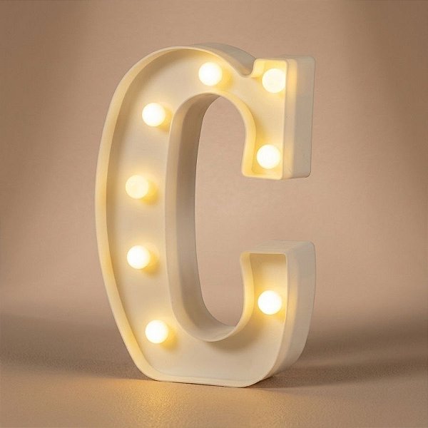 Luminoso Letra "C" com LED Amarelo - 21,5x13cm - 1 unidade - Rizzo