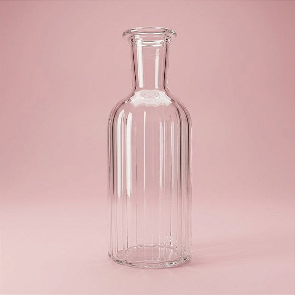 Vaso de Vidro - Canelado Alongado - 18,5x7,5cm - 1 unidade - Rizzo