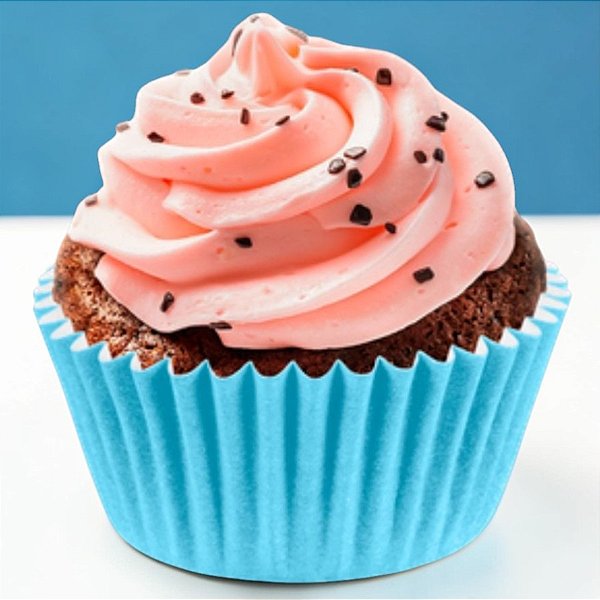 Mini Forminha Para Cupcake Impermeável -  Azul Claro - 4,1x2,6cm - 45 unidades - Regina - Rizzo