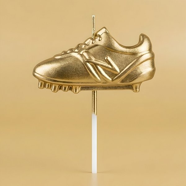 Vela Chuteira de Futebol - Dourada - 11x8cm - 1 unidade - Rizzo