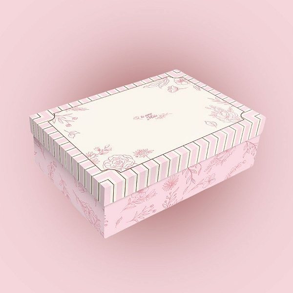 Caixa Retangular com Tampa - Mãe Essência - 27x21x10cm - 5 unidades - Regina - Rizzo
