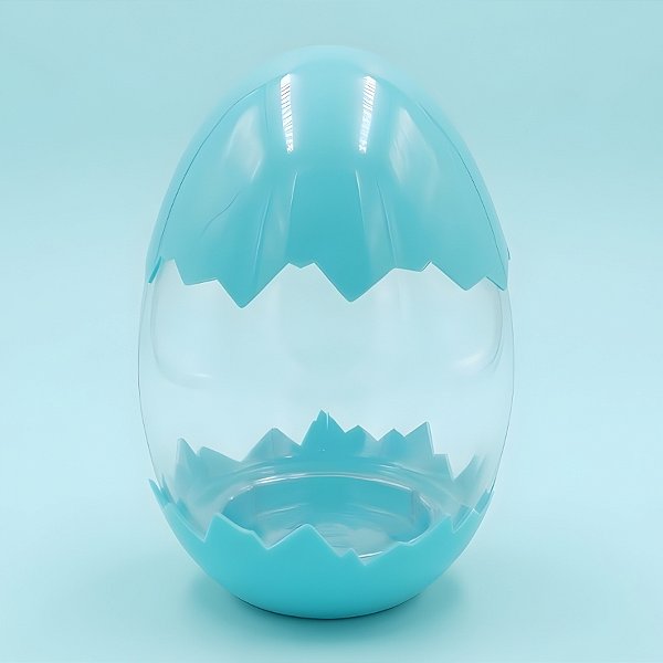 Ovo Transparente Casquinha - Ciano - 7x11x7cm - 10 unidades - Rizzo
