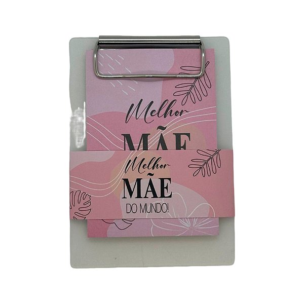 Bloco para Anotação com Prancheta - Melhor Mãe do Mundo - 9,6x13,5cm  - 1 unidade - Rizzo