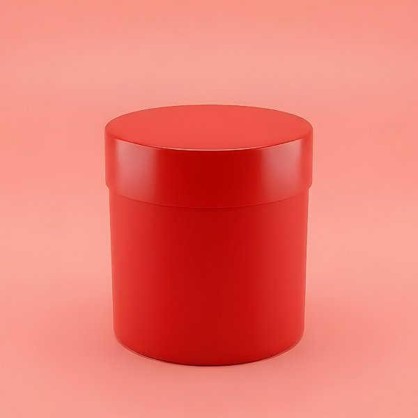 Caixa Acrílica Redonda - Vermelha - 14,5x16cm - 1 unidade - Rizzo