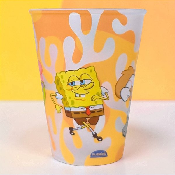 Copo de Plástico Bob Esponja - Bob, Patrick e Sandy - 270ml - 1 unidade - Plasútil - Rizzo
