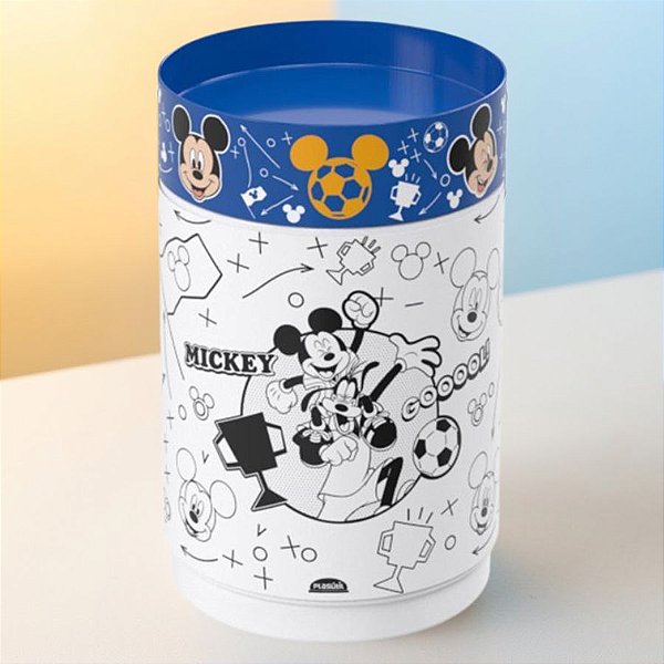Pote de Plástico Organizador - Mickey Futebol - 1,15l - Disney Original - 1 unidade - Plasútil - Rizzo