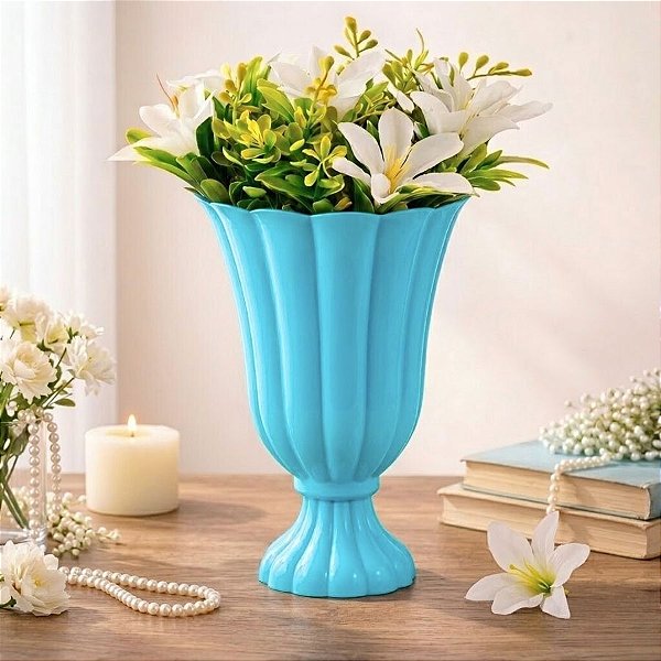 Vaso Decorativo - Slim - Azul Bebê - 17cm - 1 unidade - Rizzo