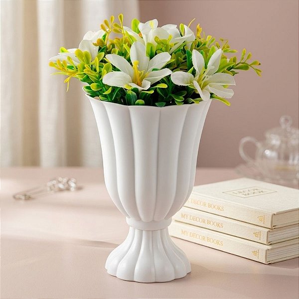 Vaso Decorativo - Slim - Branco- 17cm - 1 unidade - Rizzo