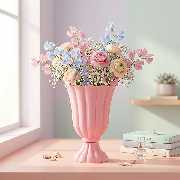 Vaso Decorativo - Slim - Rosa Bebê - 17cm - 1 unidade - Rizzo