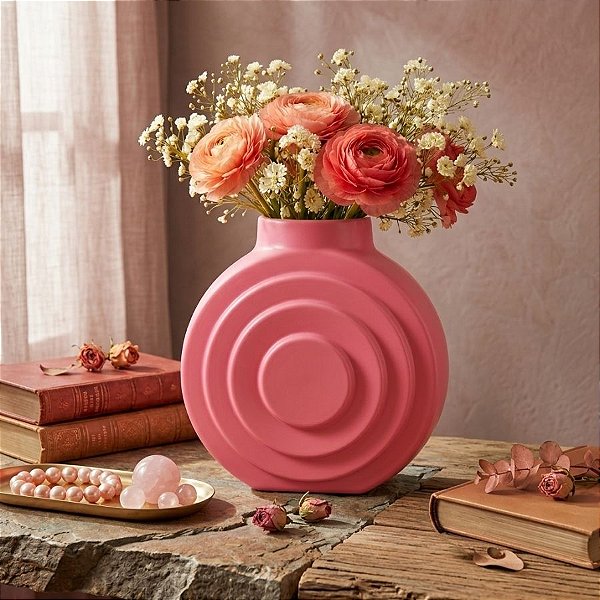 Vaso Decorativo - Orbe - Rosa - 15cm - 1 unidade - Rizzo