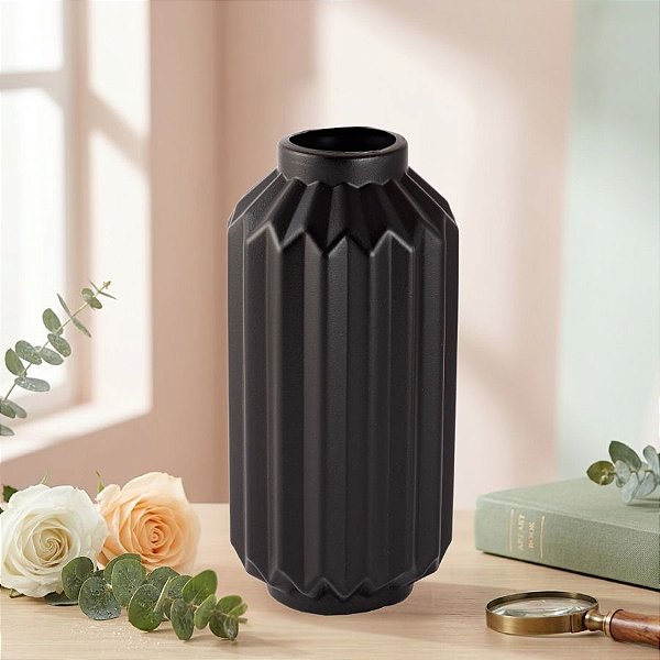 Vaso Decorativo - Elegance - Preto - 19cm - 1 unidade - Rizzo
