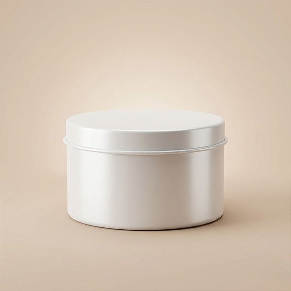 Lata de Metal Redonda - Branco - 7,5x4,5cm - 1 unidade - Rizzo