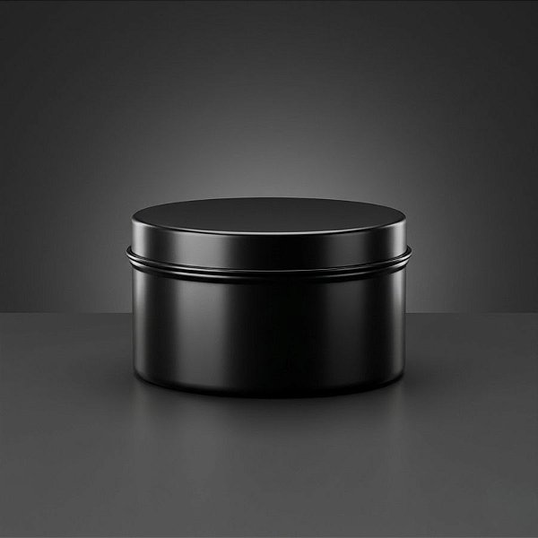 Lata de Metal Redonda - Preto - 7,5x4,5cm - 1 unidade - Rizzo