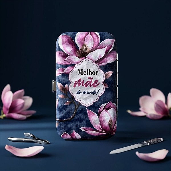 Kit Autocuidado 7 peças - Melhor Mãe Do Mundo - Azul Escuro - 1 unidade - Rizzo