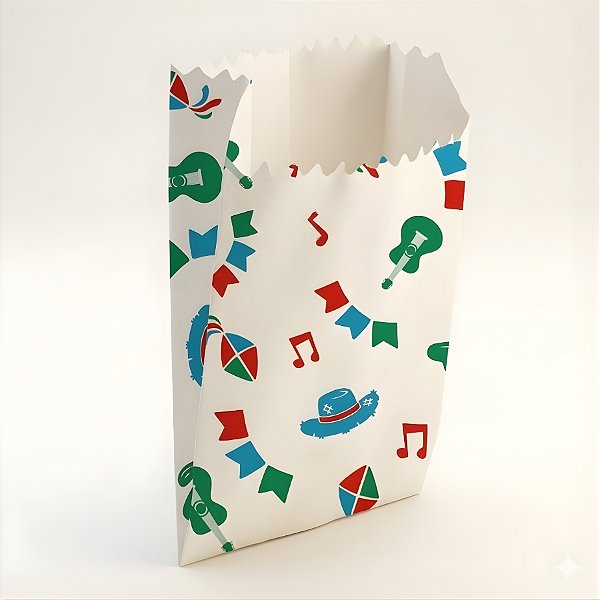 Saco de Papel - Ícones Arraiá - 7,5x14cm - 50 unidades - Regina - Rizzo