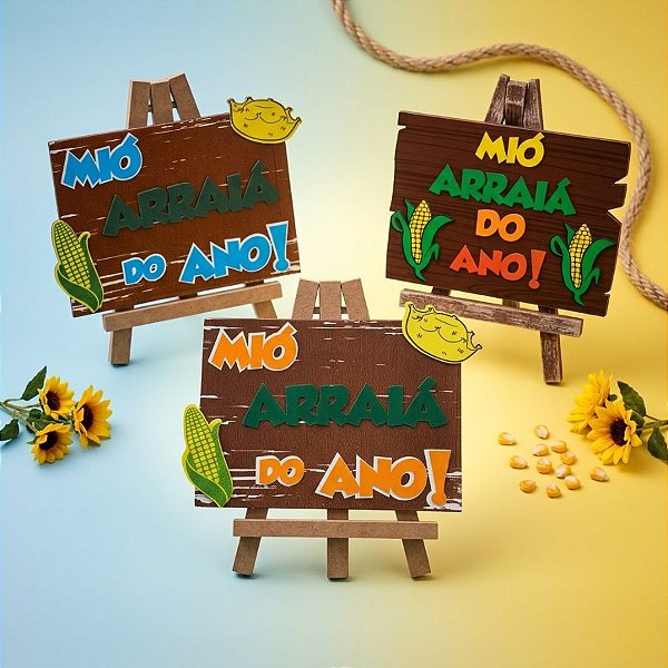 Lousa MDF "Mió Arraiá do Ano" - Sortido - 1 unidade - Grintoy - Rizzo