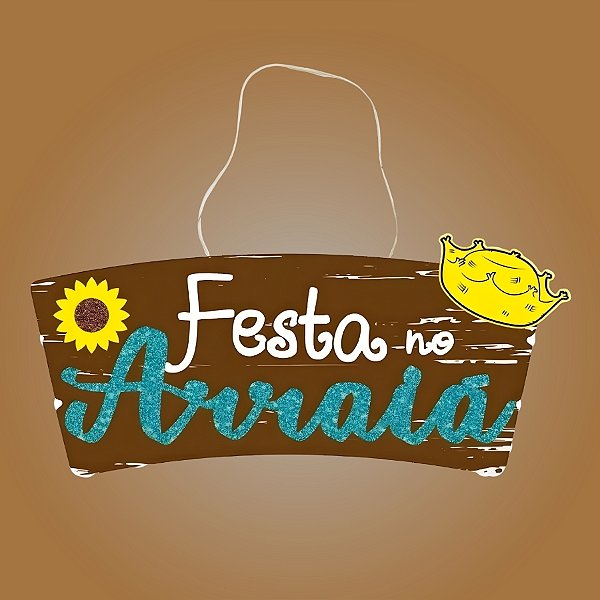 Placa Decorativa em MDF - Festa no Arraiá - 30x11,5cm - 1 unidade - Grintoy - Rizzo